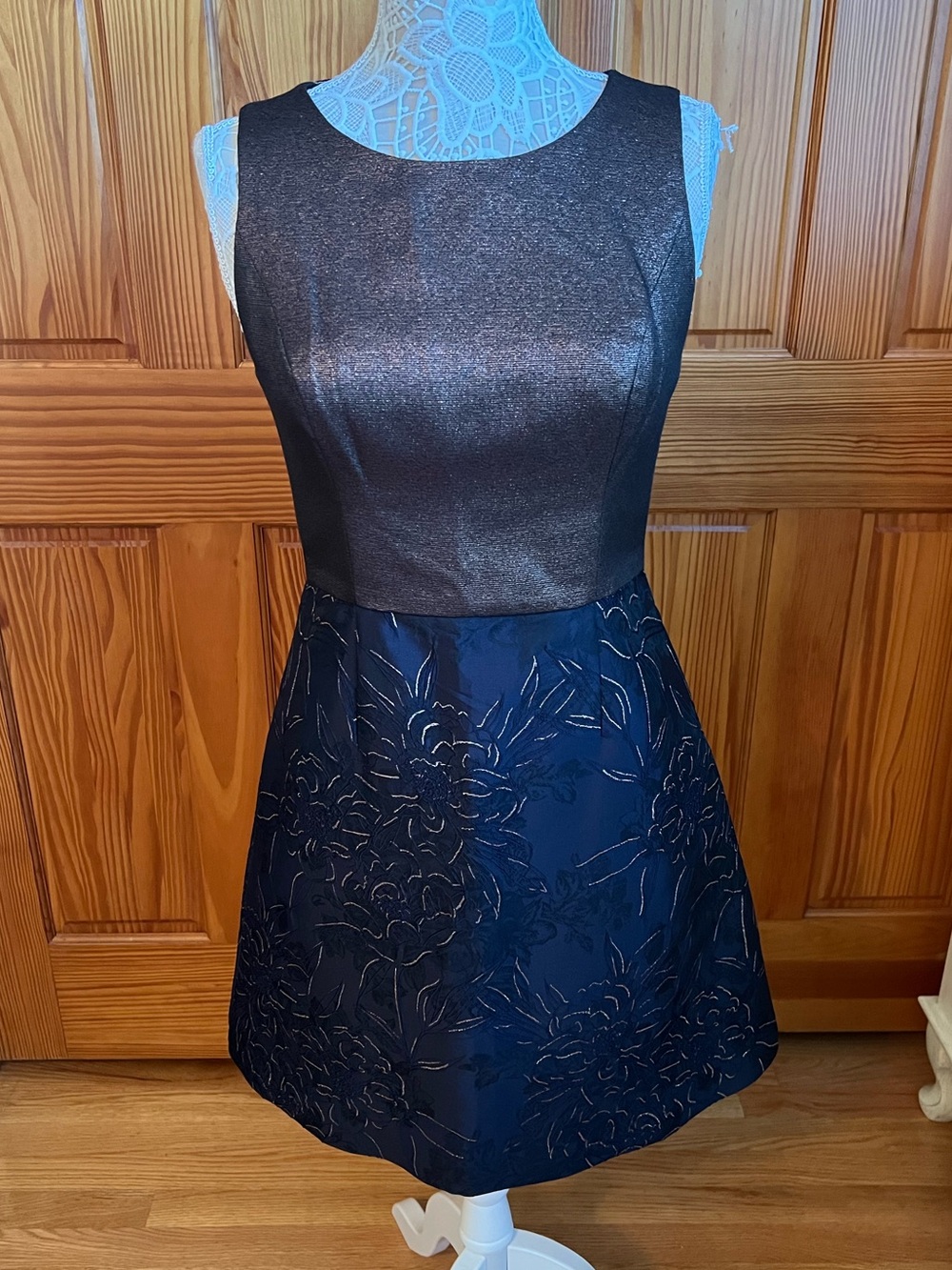 Anthropologie Two Tone Patterned Mini Dress